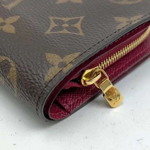Authentic Louis Vuitton Brown Monogram Leather Wallet mn382-030426